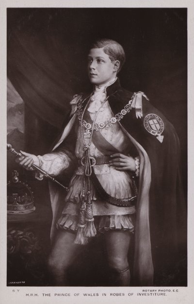 Il Principe di Galles, in abiti di investitura da English School